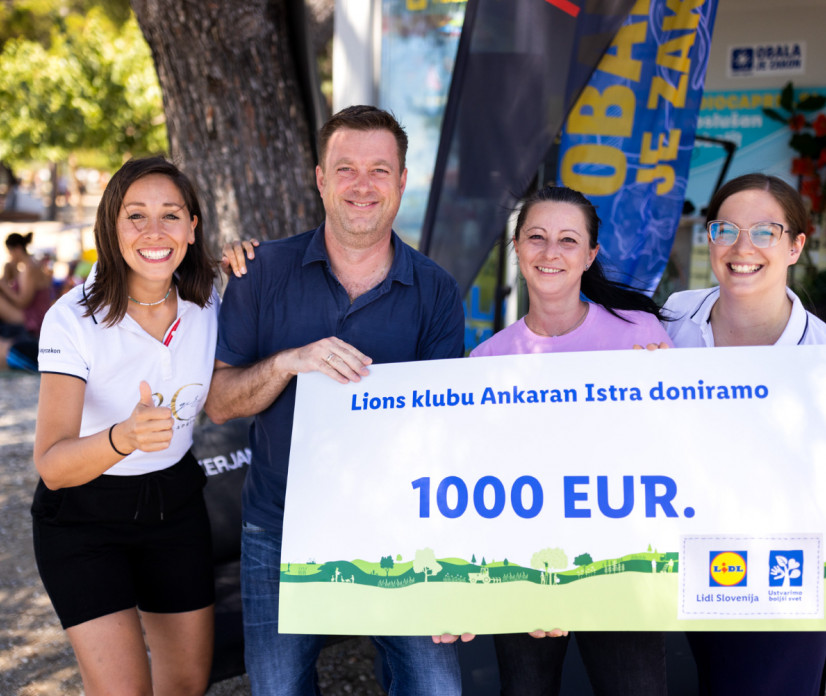 Lidl Slovenija z donacijo presenetil Lions Club Ankaran