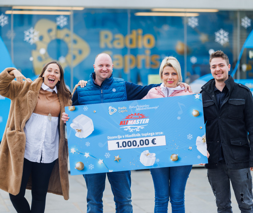 Podjetje Klimaster pristopilo k Caprisovi dobrodelni akciji in doniralo 1.000 EUR!