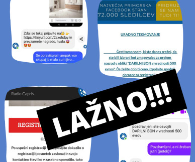 POZOR! Lažni profili - Radio Capris od vas nikoli ne zahteva občutljivih podatkov!