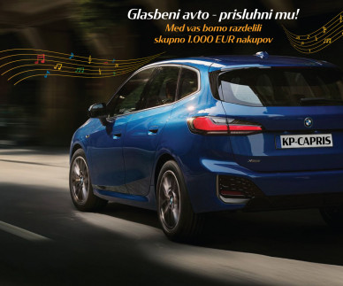 Glasbeni avto - prisluhni mu! Med vas bomo razdelili skupno 1.000 EUR nakupov 