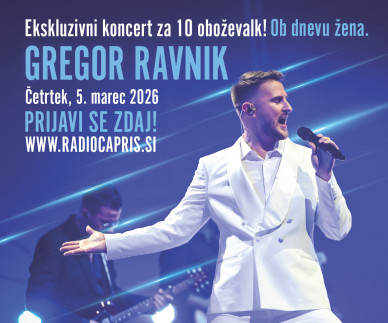 Dan žena, ki ga ne bo&scaron; pozabila nikoli &ndash; intimni koncert Gregorja Ravnika v studiu Radia Capris!